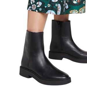 Vince Kady Waterproof Black Leather Platform Booties Boots Size 5.5